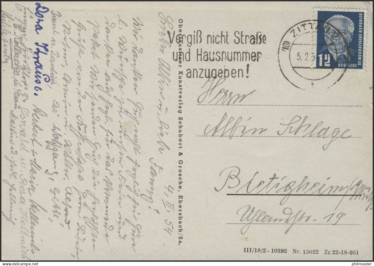 Ansichtskarte Zittau: Klosterkirche, Zittau 5.2.1954 - Other & Unclassified