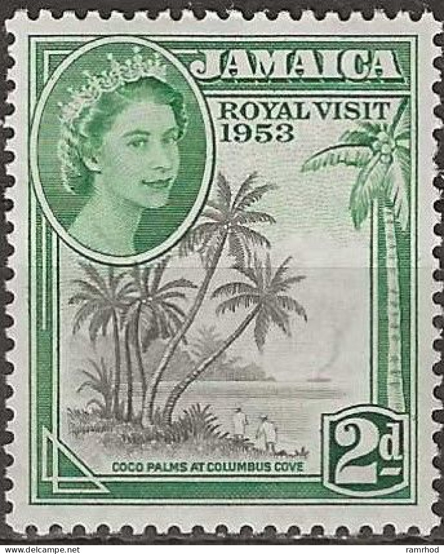 JAMAICA 1953 Royal Visit - 2d. - Black And Green MNH - Jamaica (...-1961)