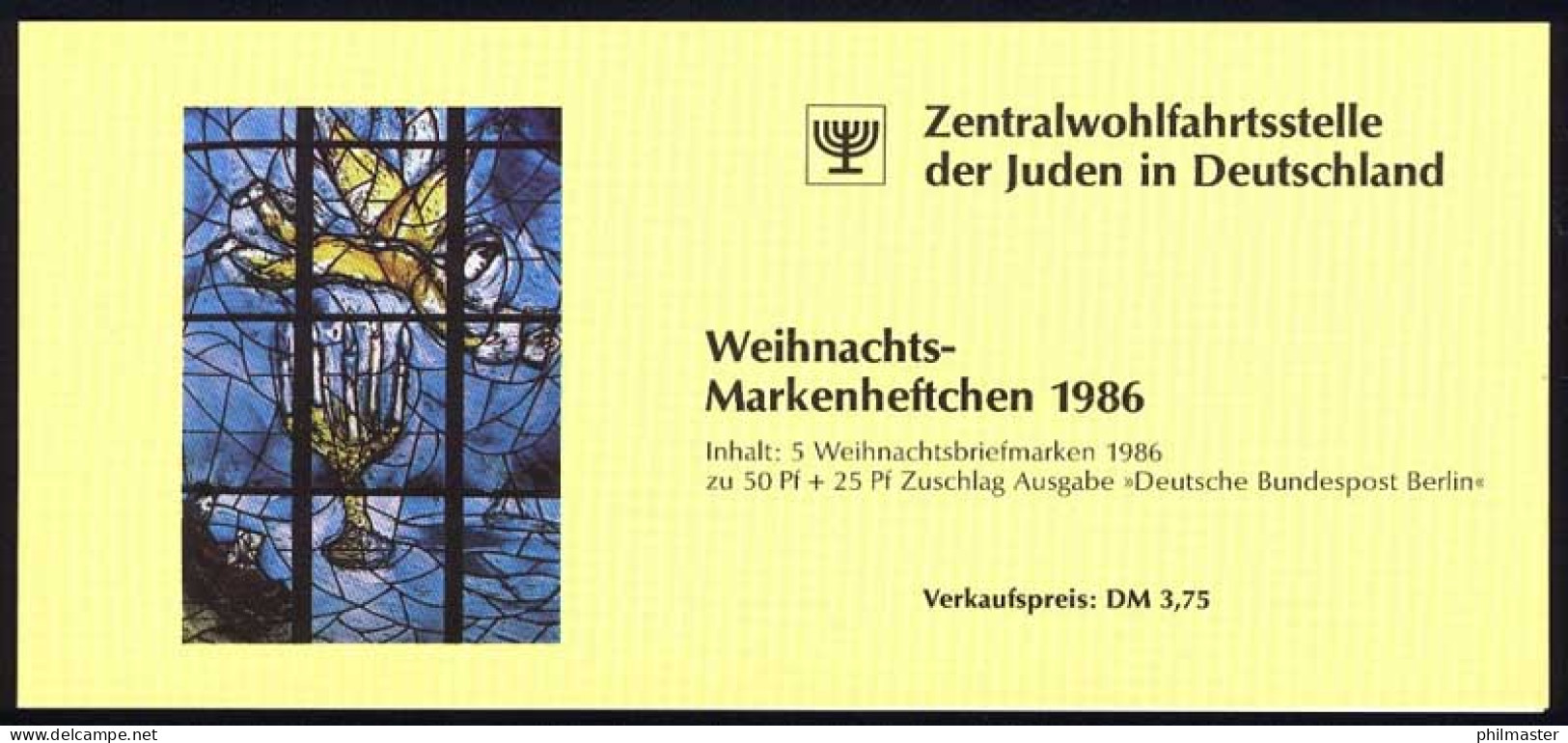 ZWStJ/Weihnachten 1986 Anbetung Der Könige 50 Pf, 5x769, Postfrisch - Judaisme