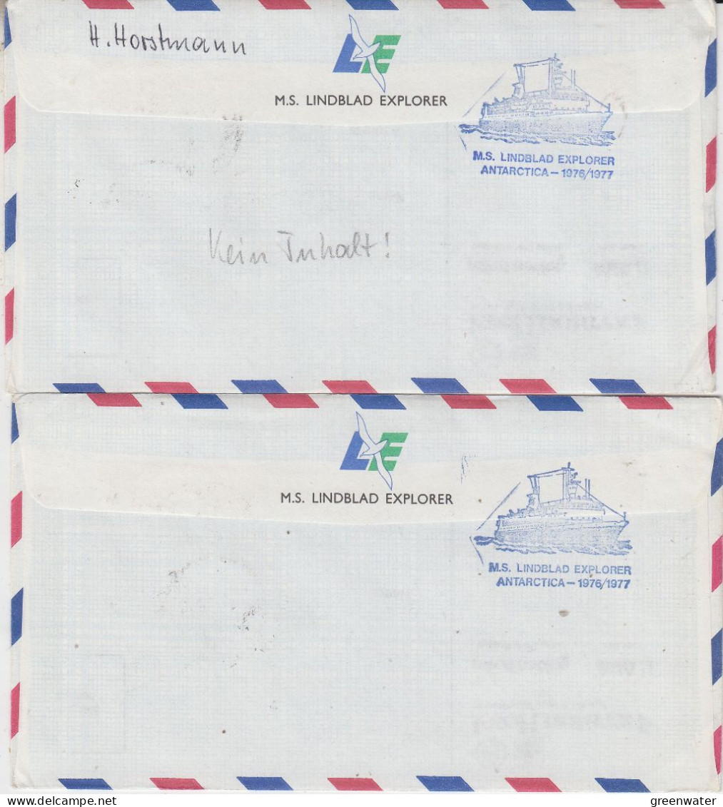 British Antarctic Territory (BAT)  Explorers 2 Covers Lindblad Explorer Ca  Argentina Islands 17 FE 1977 (FG162) - Storia Postale