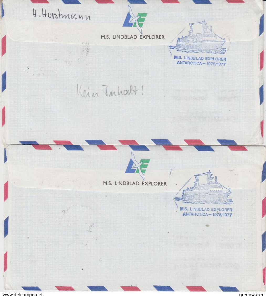 British Antarctic Territory (BAT)  Explorers 2 Covers Lindblad Explorer Ca  Argentina Islands 17 FE 1977 (FG162) - Lettres & Documents