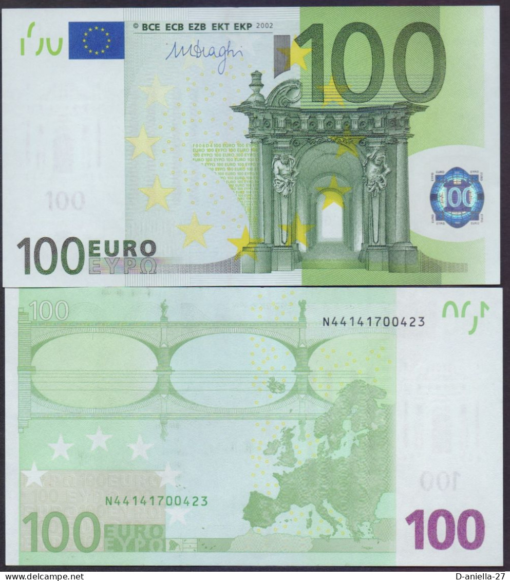 Österreich, 100 €uro N / F / 006-D4, Draghi, Perfekt Unc., Selten! - 100 Euro