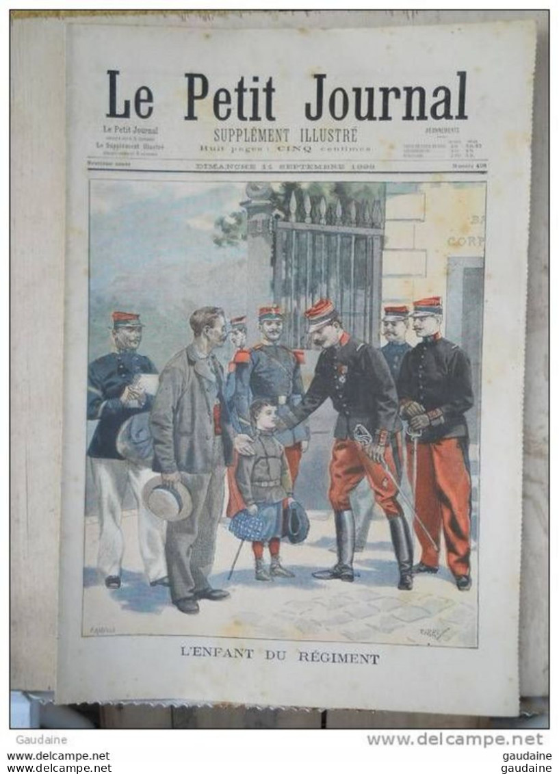 LE PETIT JOURNAL N°408 -11 SEPTEMBRE 1898 - L'ENFANT DU REGIMENT MILITAIRE - SAINT-LOUIS A JERUSALEM - Le Petit Journal