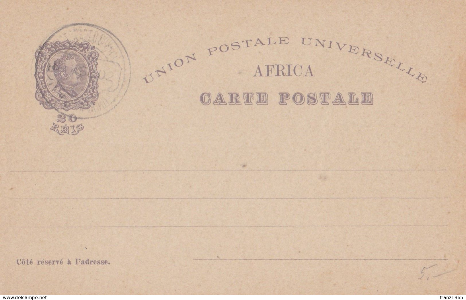 Carte Postale - Union Postale Universelle - Africa Portoghese