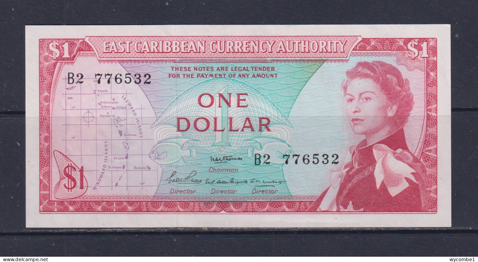 EAST CARIBBEAN CURRENCY AUTHORITY - 1965 1 Dollar AUNC/XF Banknote - Caribes Orientales