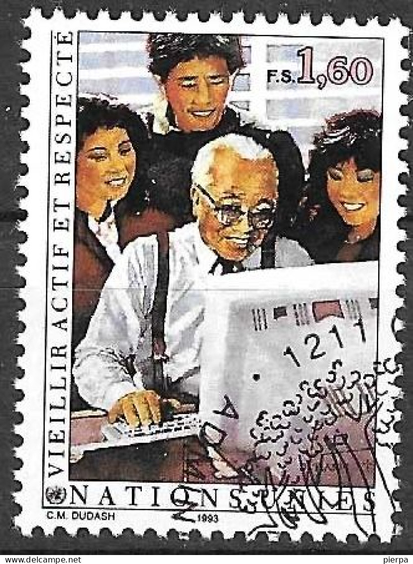 O.N.U. GENEVE - 1993 - ANZIANI ATTIVI - FR. 1,60 -  USATO (YVERT 243 - MICHEL 266) - Used Stamps