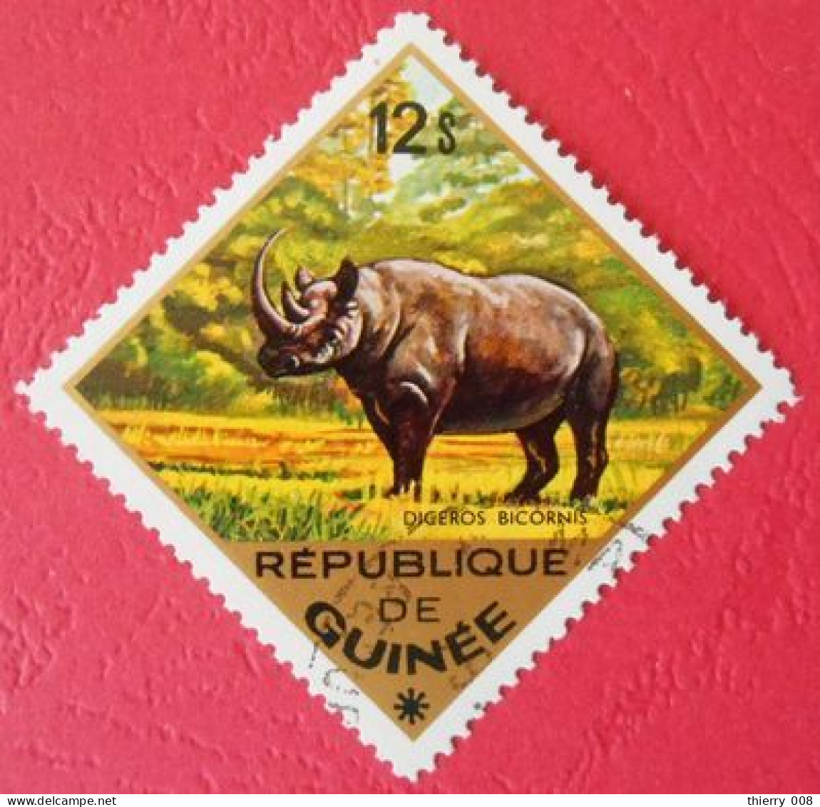 95 République De Guinée Faune Rhinocéros - Rhinoceros