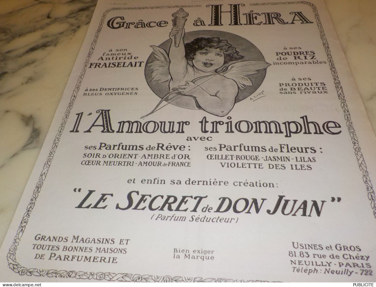 ANCIENNE PUBLICITE L AMOUR TRIOMPHE AVEC HERA 1921 - Pubblicitari