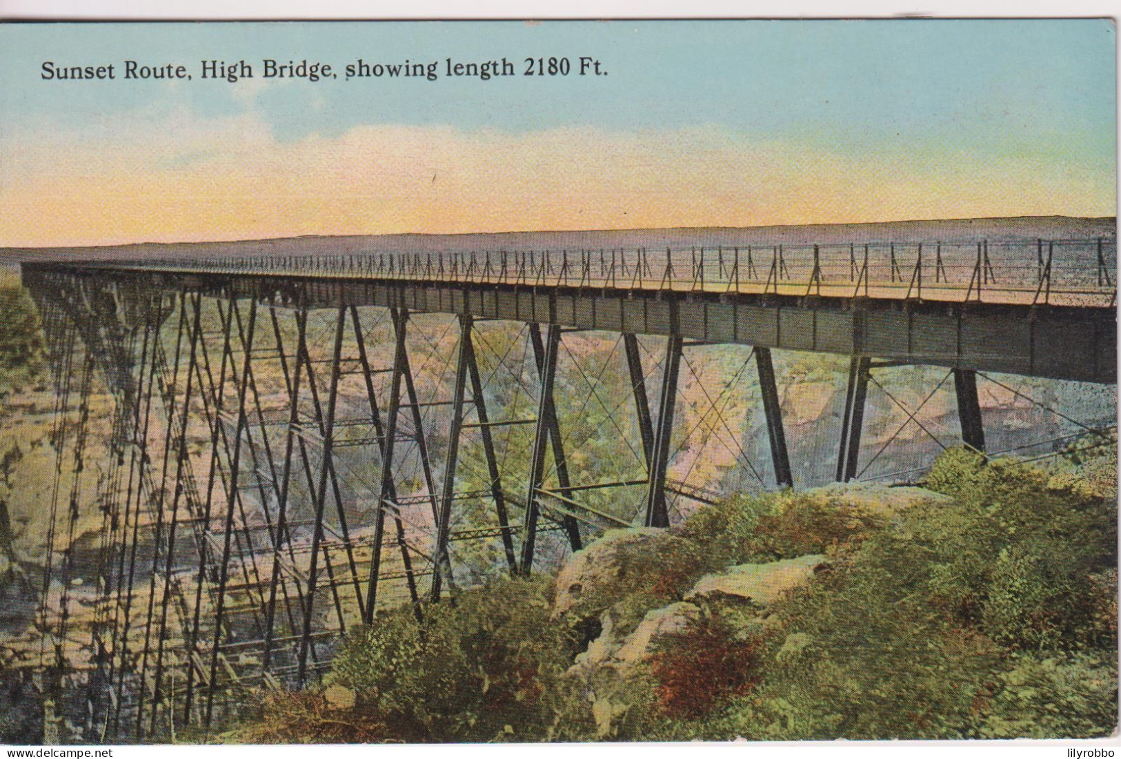 UNITED STATES - Sunset Route High Bridge Showing Length - Ouvrages D'Art