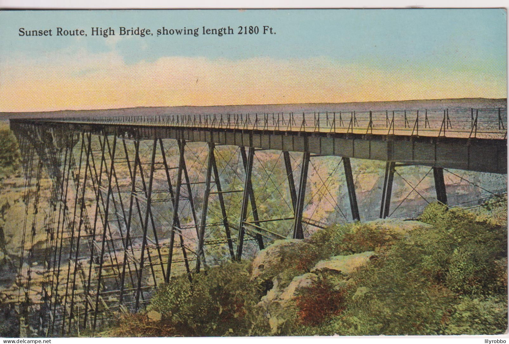 UNITED STATES - Sunset Route High Bridge Showing Length - Obras De Arte