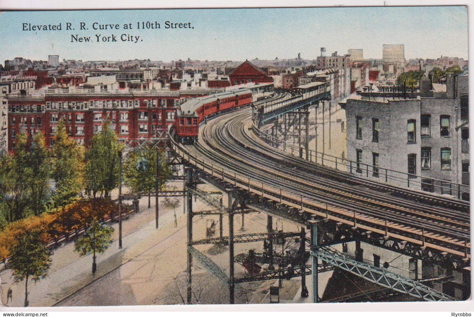 UNITED STATES - Elevated Curve At 110th Street New York City - Transports