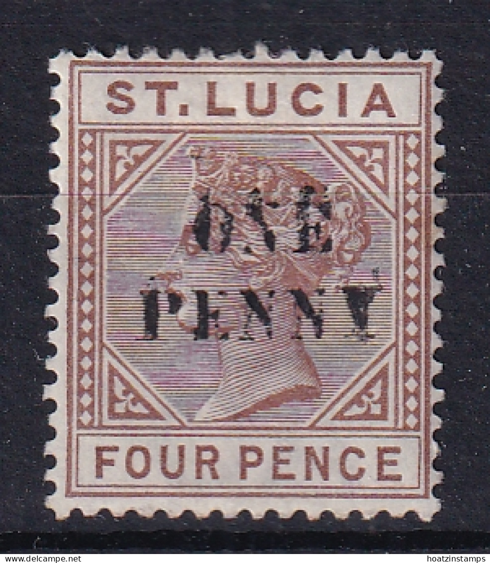 St Lucia: 1891/92   QV   SG55     1d On 4d   MH - Ste Lucie (...-1978)