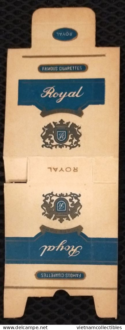 Royal Tobacco / Tabac Cigarette Flat Box Used In Vietnam Viet Nam / 04 Photos - Tabaksdozen (leeg)