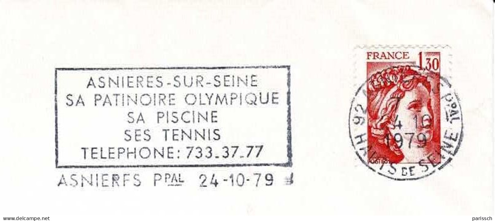 Flamme De Asnières-sur-Seine - Patinoire, Piscine, Tennis - 1979 - - Kunstschaatsen