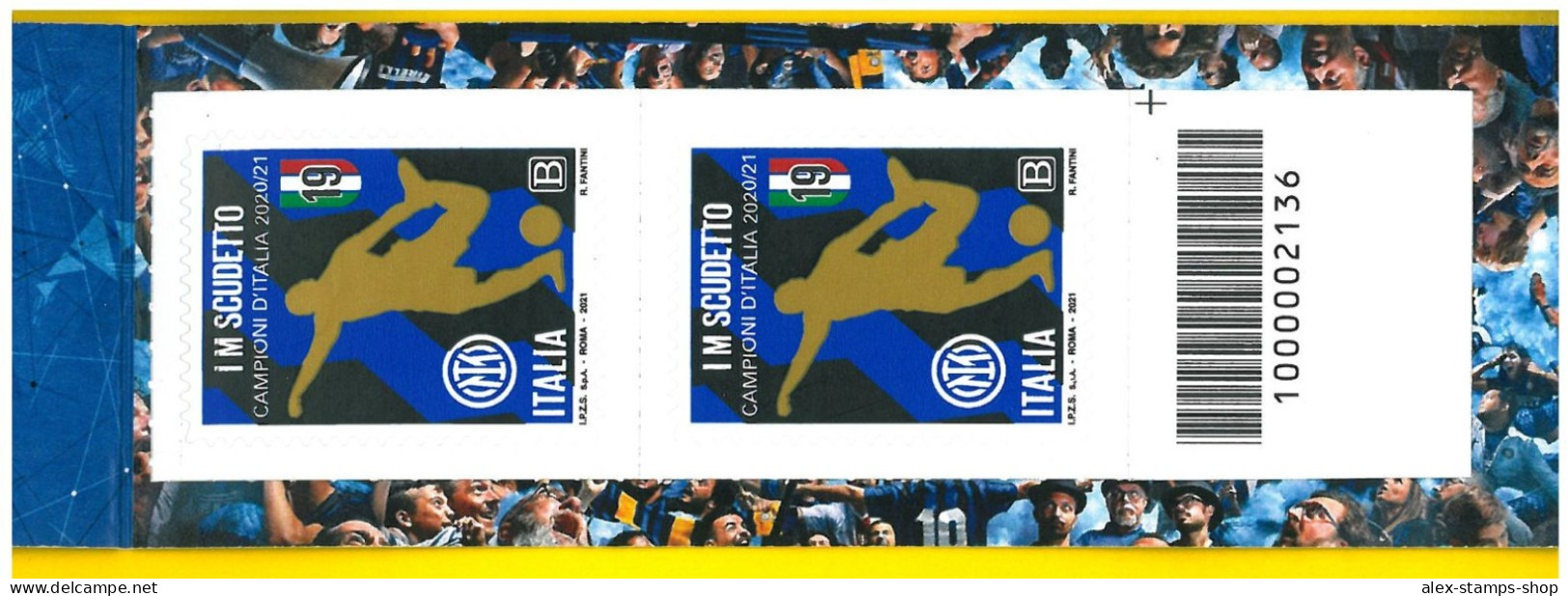 ITALIA 2021 NEW BOOKLET INTER CAMPIONE ITALIA CON CODICE BARRE NUMERATO 008 - Cuadernillos