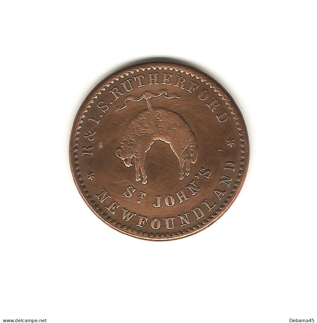 591/ Canada : Province Newfoundland : 1/2 Penny 1841 - Rutherford - St John's - Canada