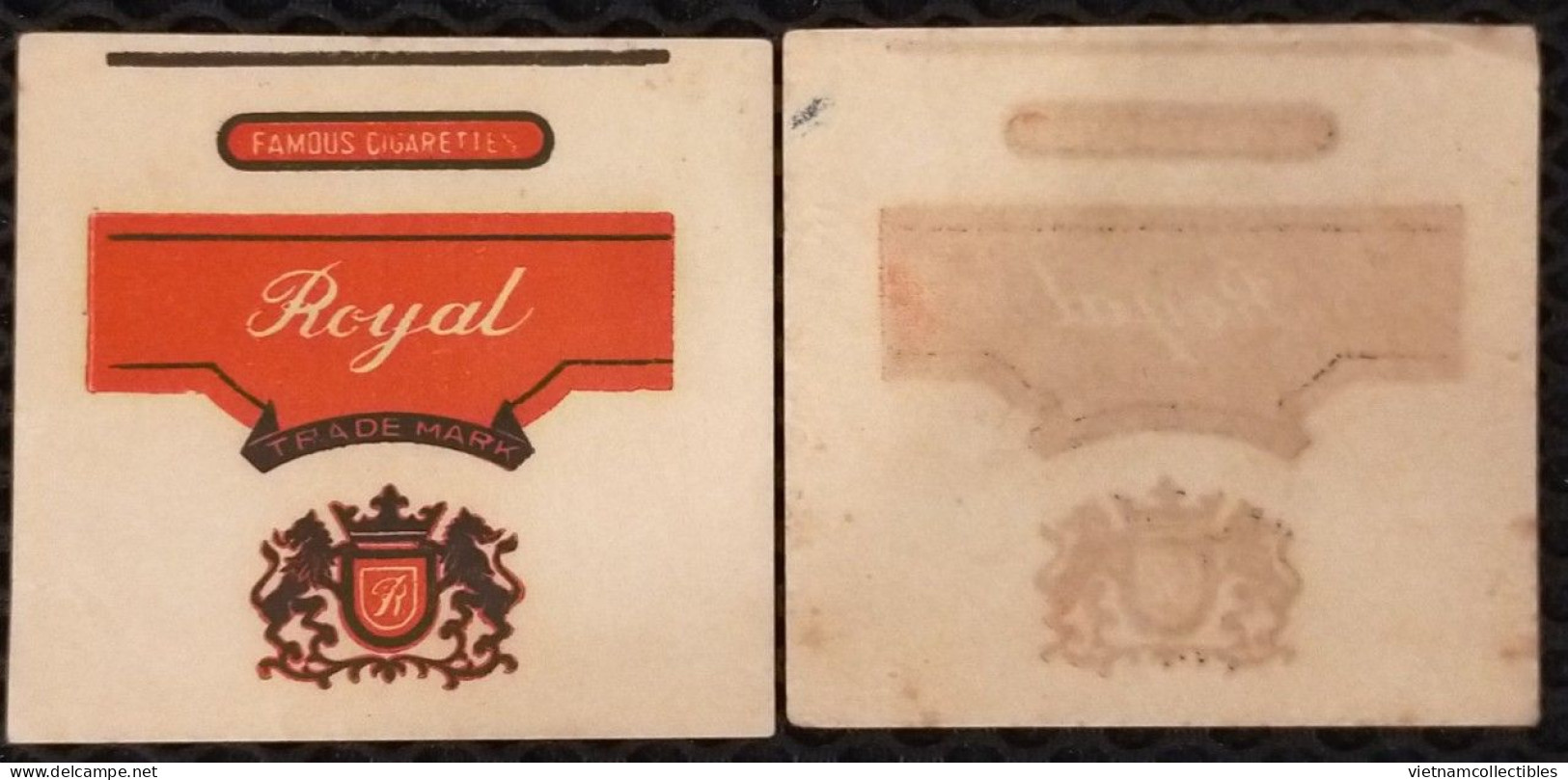 Royal Tobacco / Tabac Cigarette Flat Label Used In Vietnam Viet Nam - Contenitori Di Tabacco (vuoti)