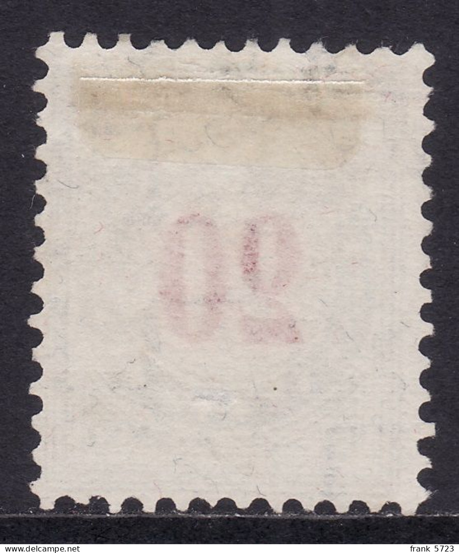 Schweiz: Portomarke SBK-Nr. 26AN (Rahmen Grünlicholiv, Wasserzeichen Kreuz, 1907-1910) Stempel ESCHENZ 8 X 09 - Taxe