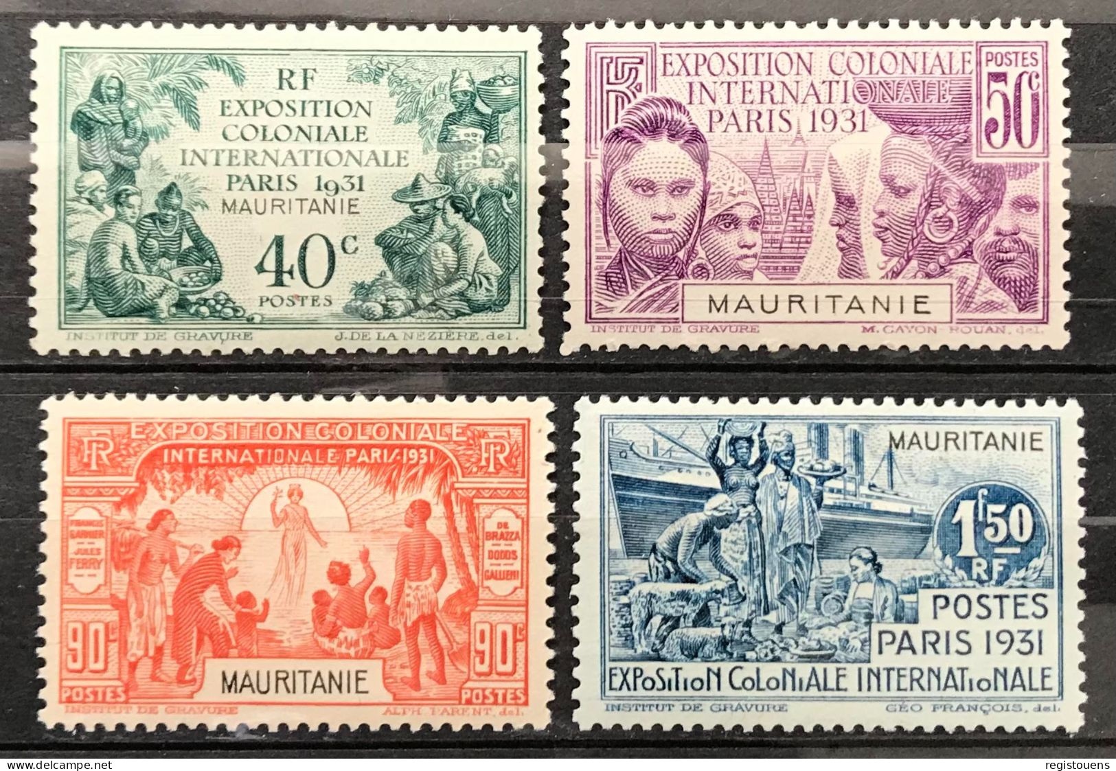 Lot De 4 Timbres Neufs* Mauritanie 1931 Y & T N° 62 À 65 - Ungebraucht