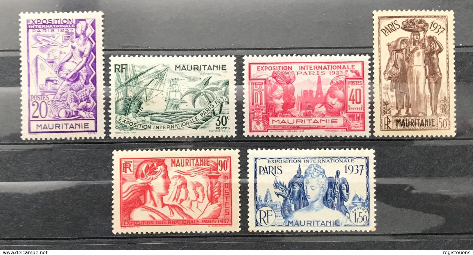 Lot De 6 Timbres Neufs* Mauritanie 1937 Y & T N° 66 À 71 - Neufs