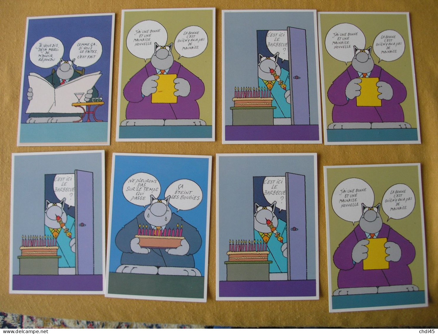 23 Cartes LE CHAT De GELUCK 8 Grandes, Et 15 Petites Qui Peuvent Se Plier En 2 - Comics