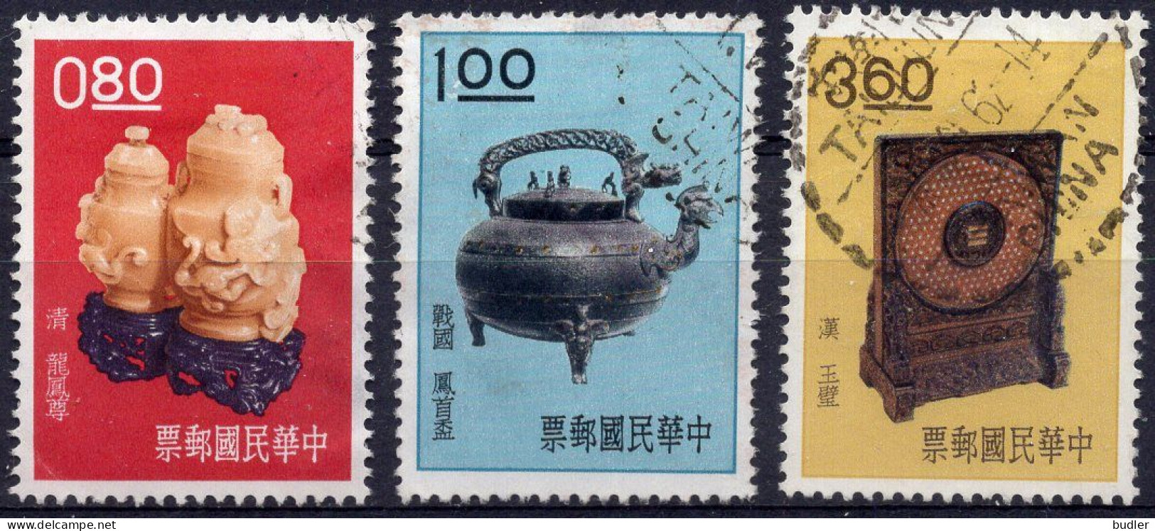 TAIWAN (= Formosa) :1962: Y.391-92,396 : Trésors Artistiques De L'ancienne Chine.  Gestempeld / Oblitéré / Cancelled. - Gebraucht