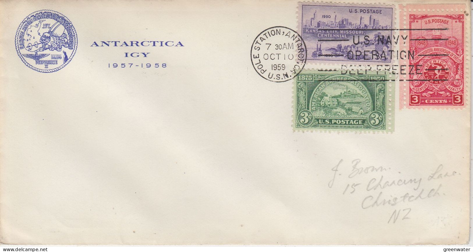 USA International Geophysical Year Ca Pole Station OCT 10 1959  (FG165) - Internationales Geophysikalisches Jahr