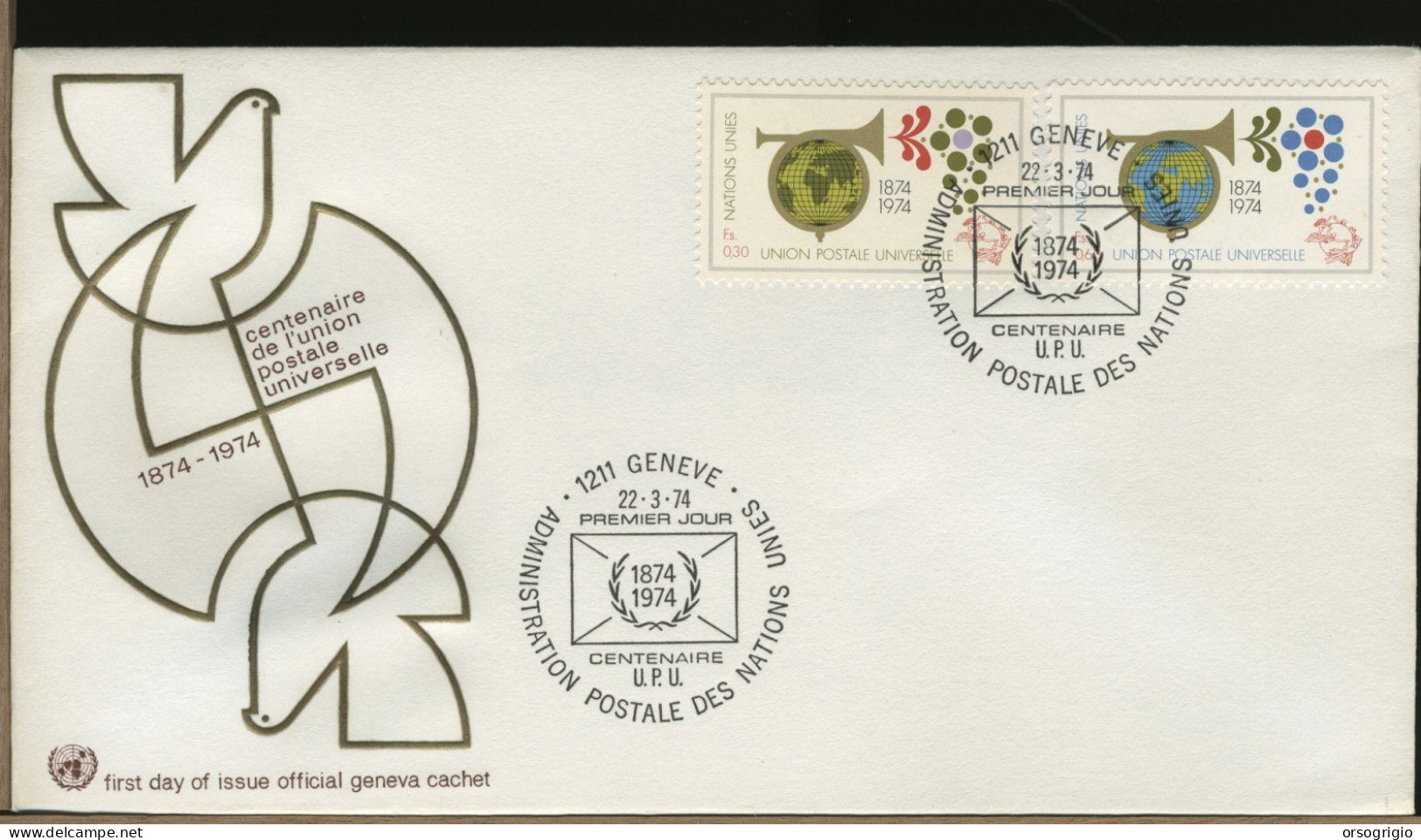 UNITED NATIONS - ONU  FDC 1974 - UPU - FDC