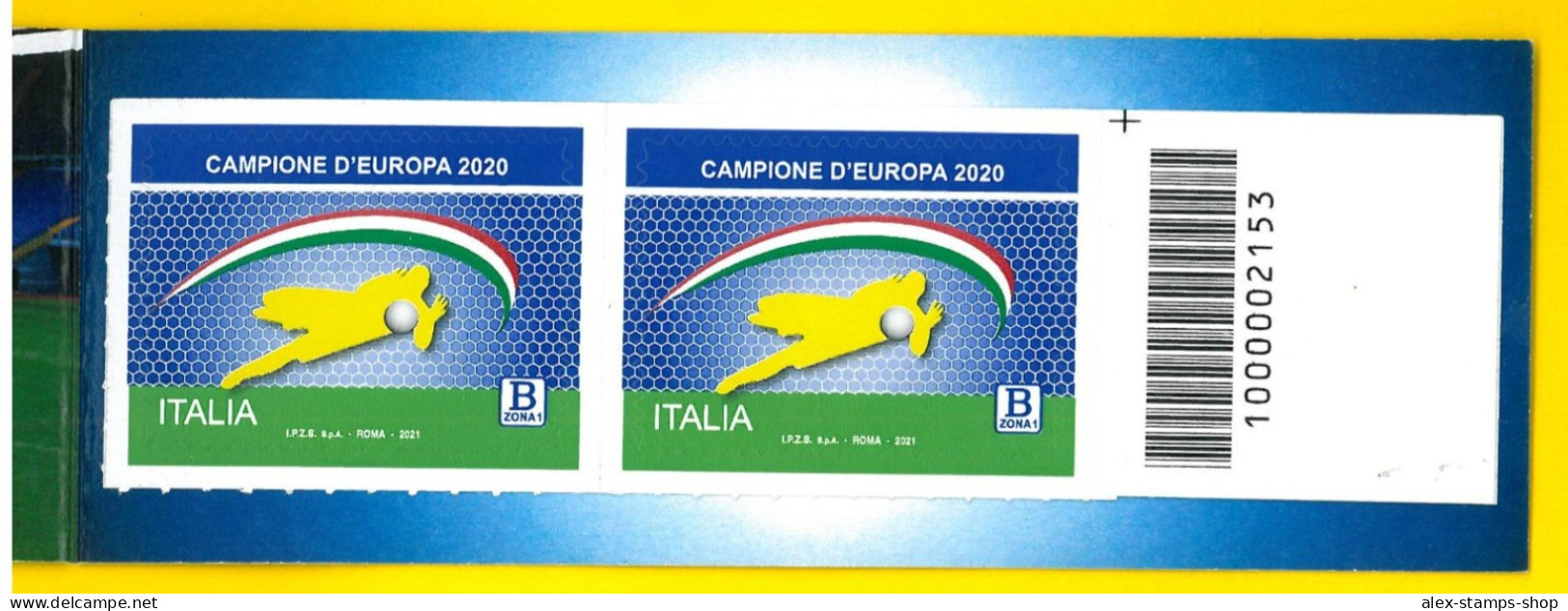 ITALIA 2021 NEW BOOKLET WINNER EUROCUP 2020 - BARCODE NUMBER 023 - Markenheftchen