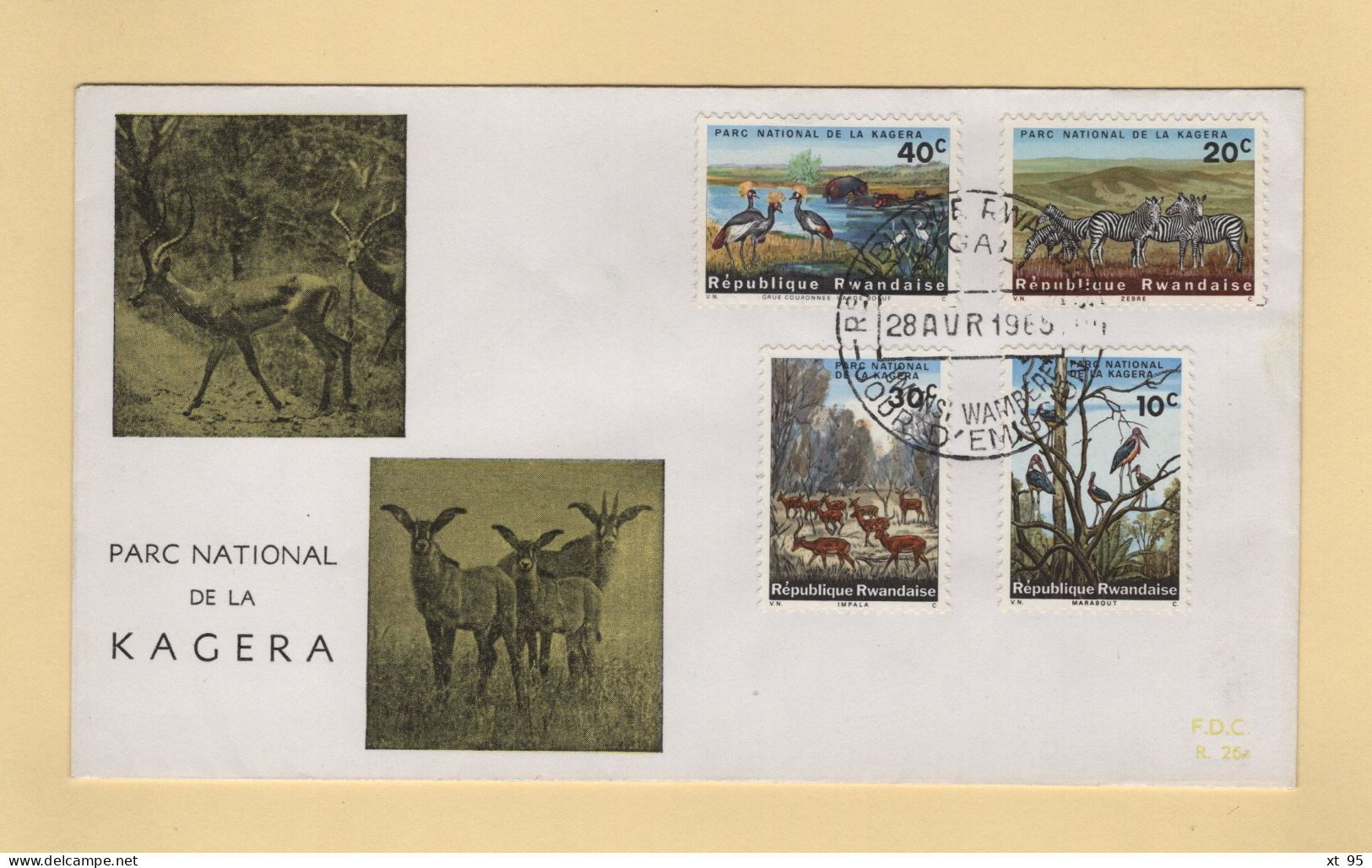 Rwanda - 1965 - Parc Kagera - Faune - Lettres & Documents