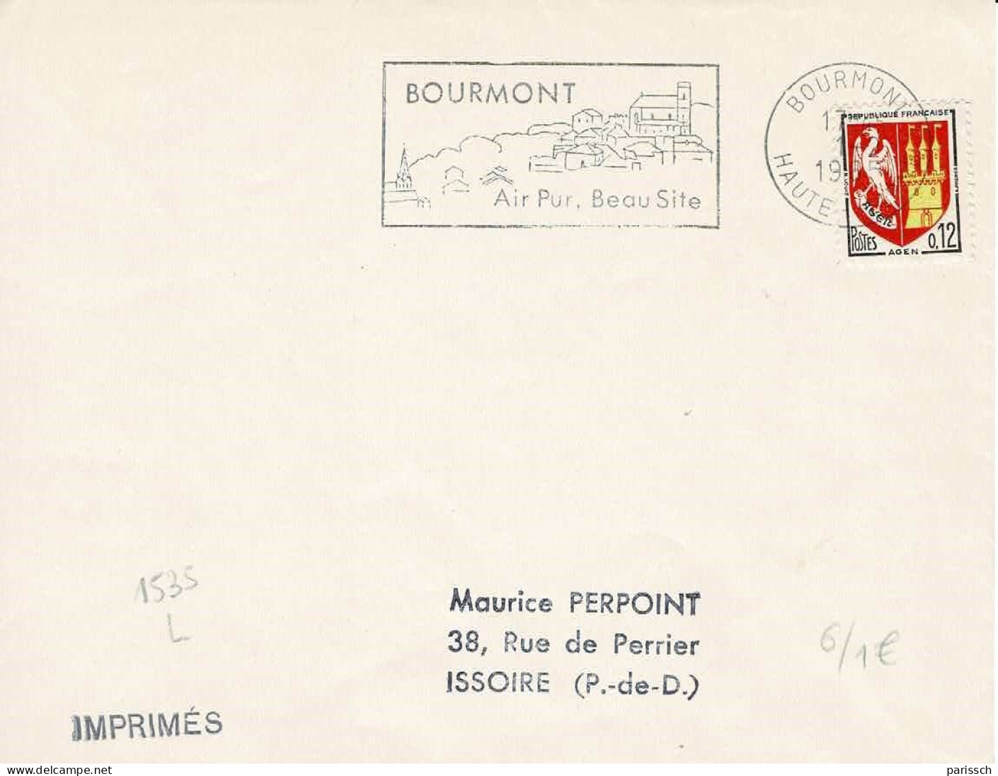 Flamme De Bourmont - Village, église - 1965 - Other & Unclassified