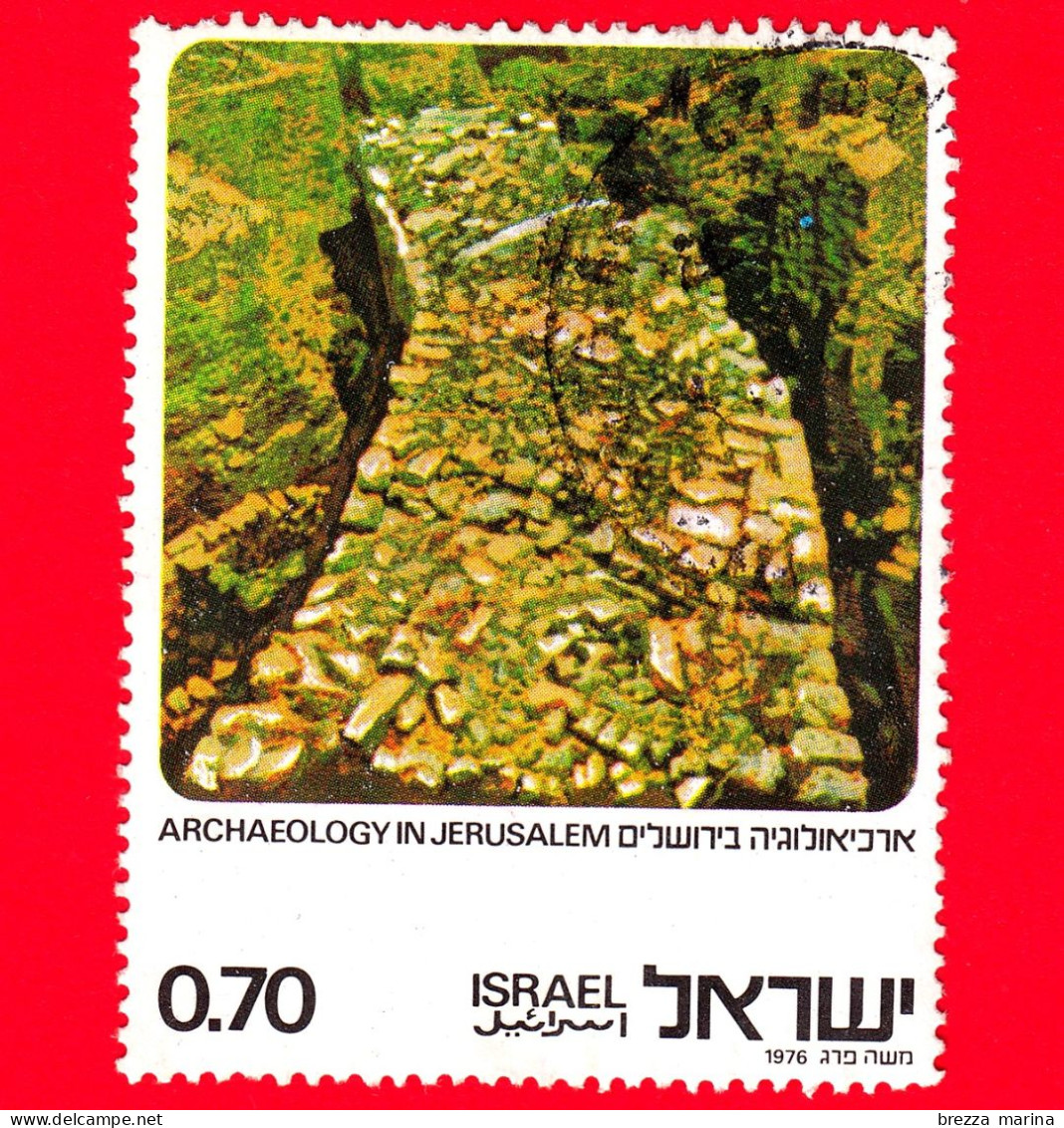 ISRAELE - Usato - 1976 - Archeologia A Gerusalemme - Mura Della Città, Periodo Del Primo Tempio - 0.70 - Used Stamps (without Tabs)