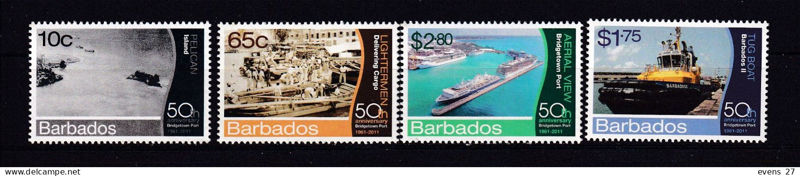 BARBADOS-2012-BRIDGETOWN PORT- SHIPS-BOATS-MNH. - Barbados (1966-...)