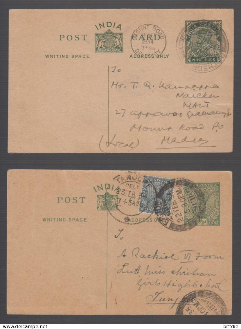 Indien , 2 GS-Postkarten , O   (8961) - Sin Clasificación