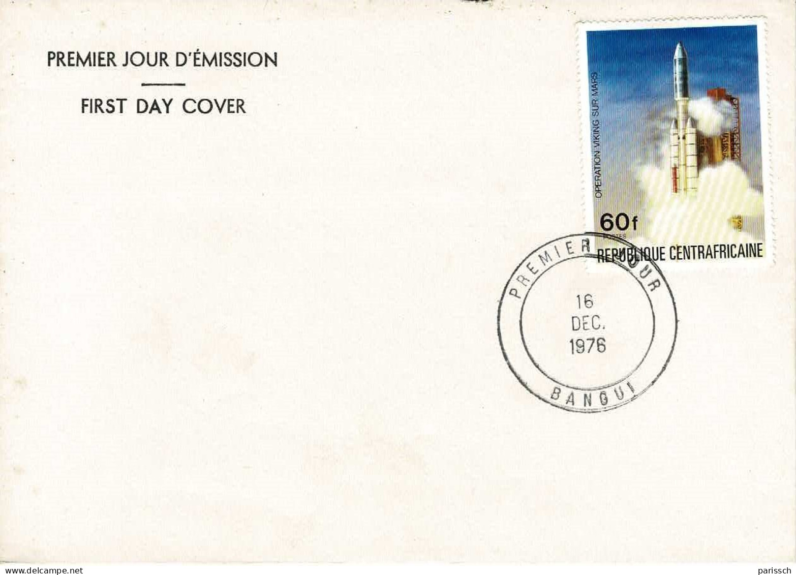 Enveloppes 1er Jour De République Centrafricaine - Opération Viking Sur Mars - 1976 - Africa
