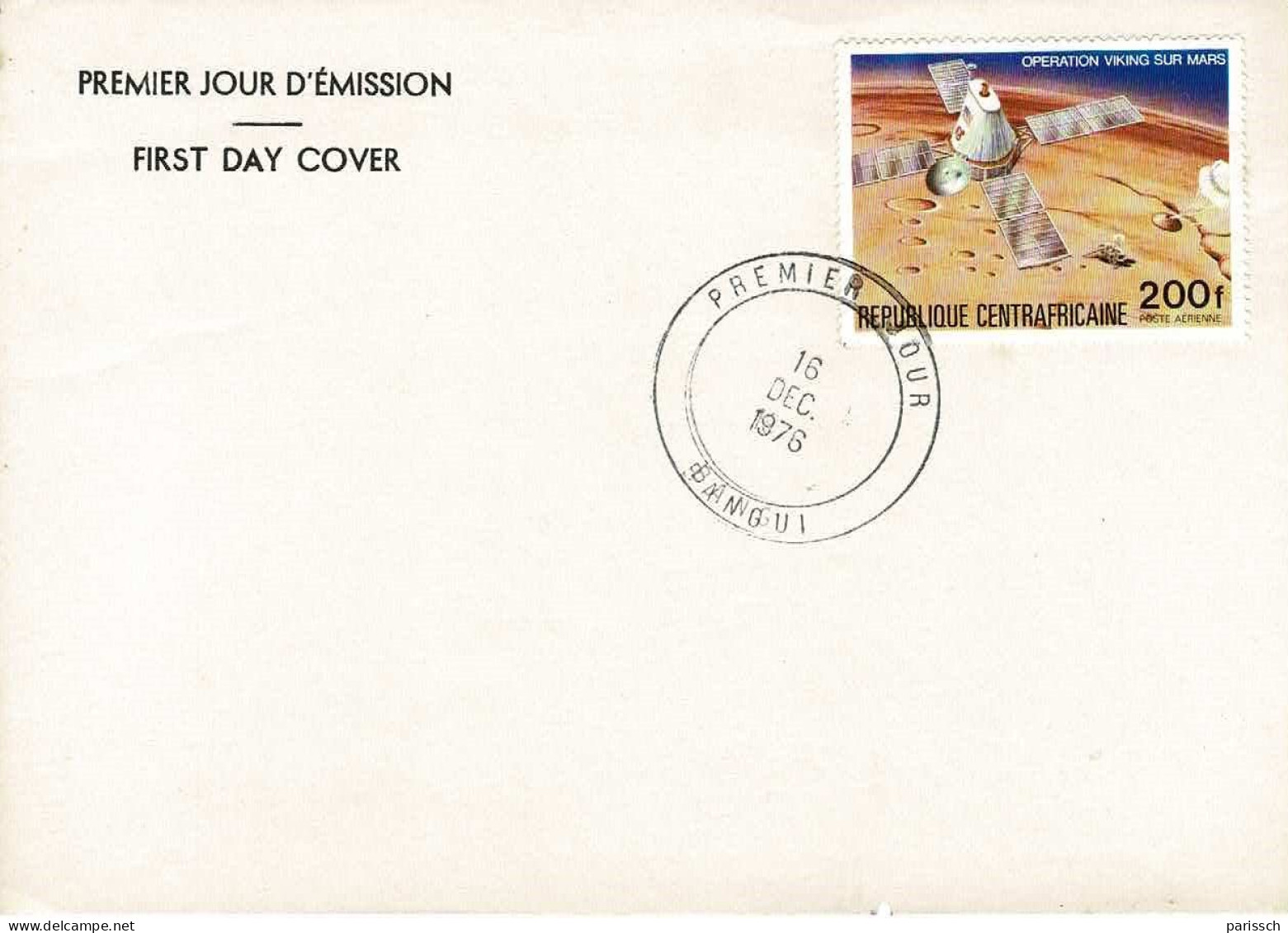 Enveloppes 1er Jour De République Centrafricaine - Opération Viking Sur Mars - 1976 - Afrika