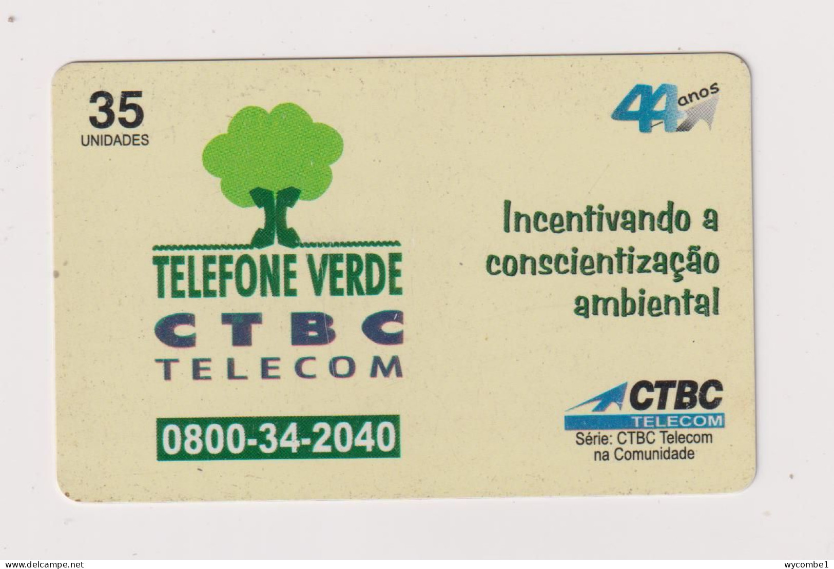BRASIL -  CTBC Telefone Verde Inductive  Phonecard - Brésil