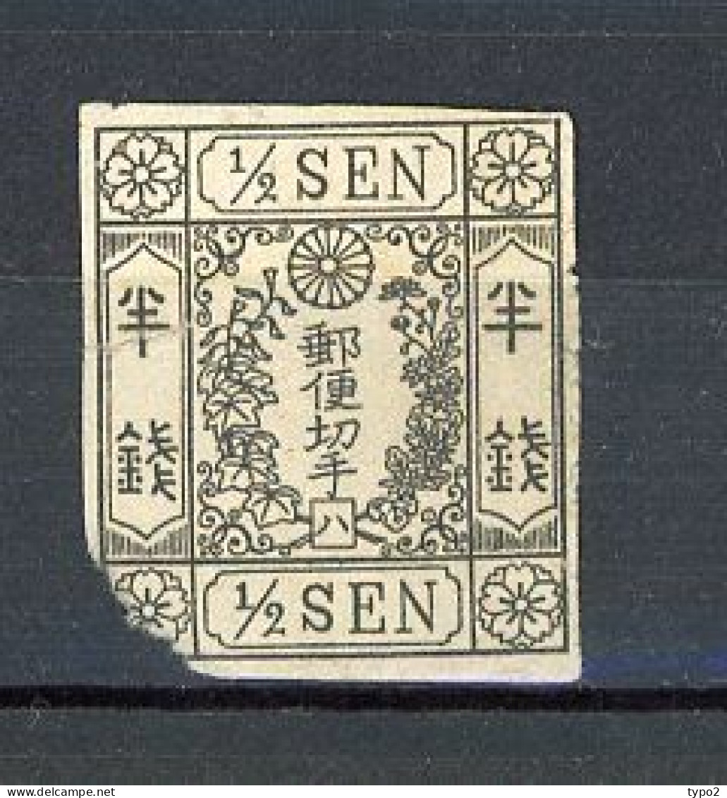 JAPON -  1875 Yv. N° 35 Planche 3  (o) 1/2s Gris  Cote 30 Euro  D 2 Scans - Usati