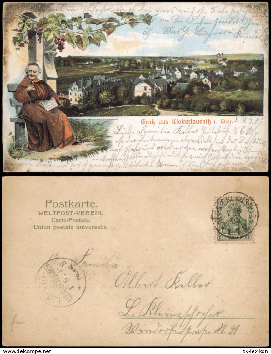 Ansichtskarte Bad Klosterlausnitz Mönch Und Stadt 1905 - Bad Klosterlausnitz
