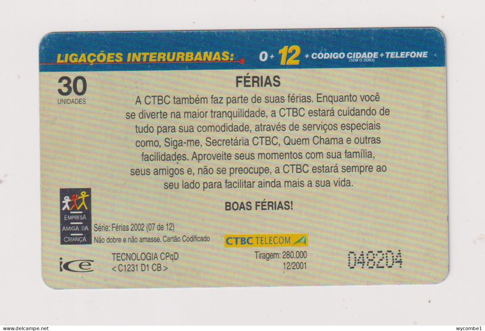 BRASIL -  Ferias Inductive  Phonecard - Brasilien