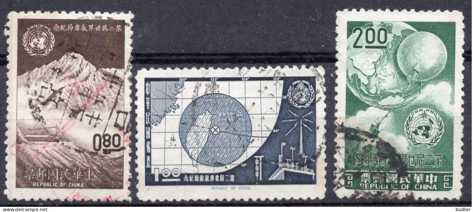 TAIWAN (= Formosa) :1962: Y.398-400 : Journée De La Météorologie.  Gestempeld / Oblitéré / Cancelled. - Used Stamps