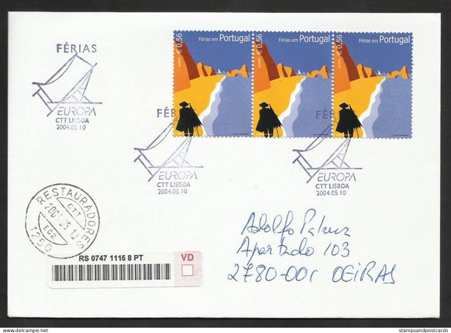 Portugal FDC Recommandée Europa CEPT 2004 Vacances Portugal Europa 2004 Holidays Registered FDC - 2004