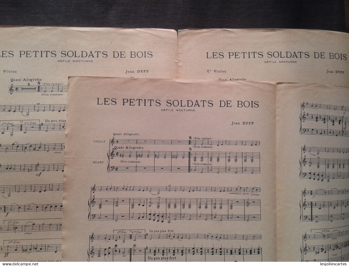 JEAN DYFF LES PETITS SOLDATS DE BOIS POUR DEUX VIOLONS ET PIANO PARTITION EDITION GURY - Bowed Instruments