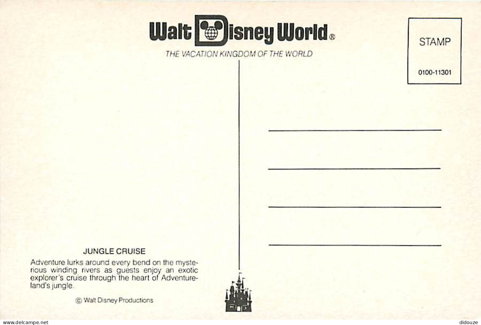 Parc D'Attractions - Walt Disney World - Jungle Cruise - Bateaux - Hippopotame - Etats-Unis - Floride - Orlando - Carte  - Disneyworld