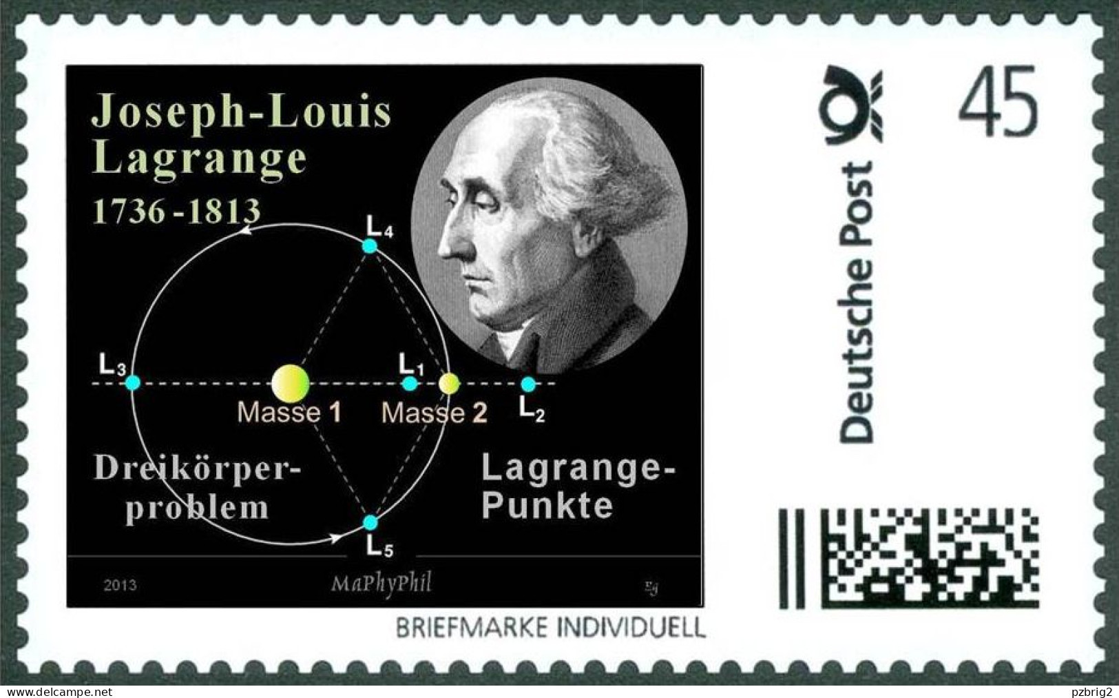 LAGRANGE, J.-L. -  Three-body Problem, Lagrange Points - Mathematics, Mathematician,  Astronomer - Marke Individuell - Astronomy