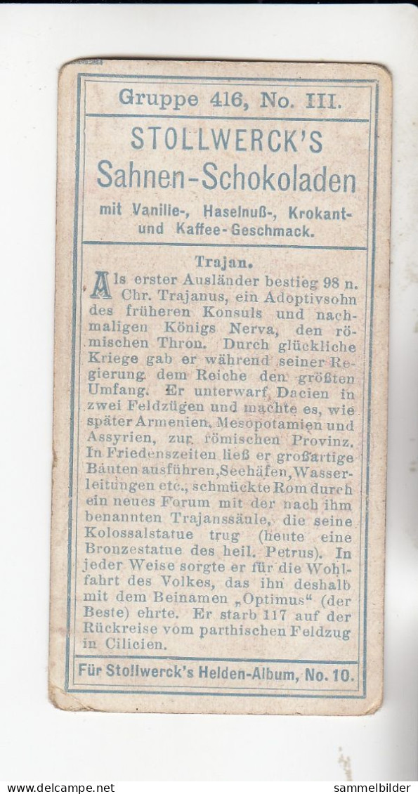 Stollwerck Album No 10 Große Römische Kaiser Trajan  Gruppe 416 #3 Von 1908 - Stollwerck