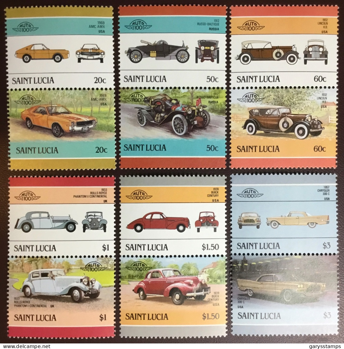 St Lucia 1986 Automobiles Cars MNH - St.Lucie (1979-...)