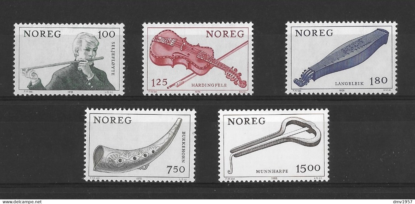 Norway 1978 MNH Musical Instruments Sg 827/31 - Nuevos