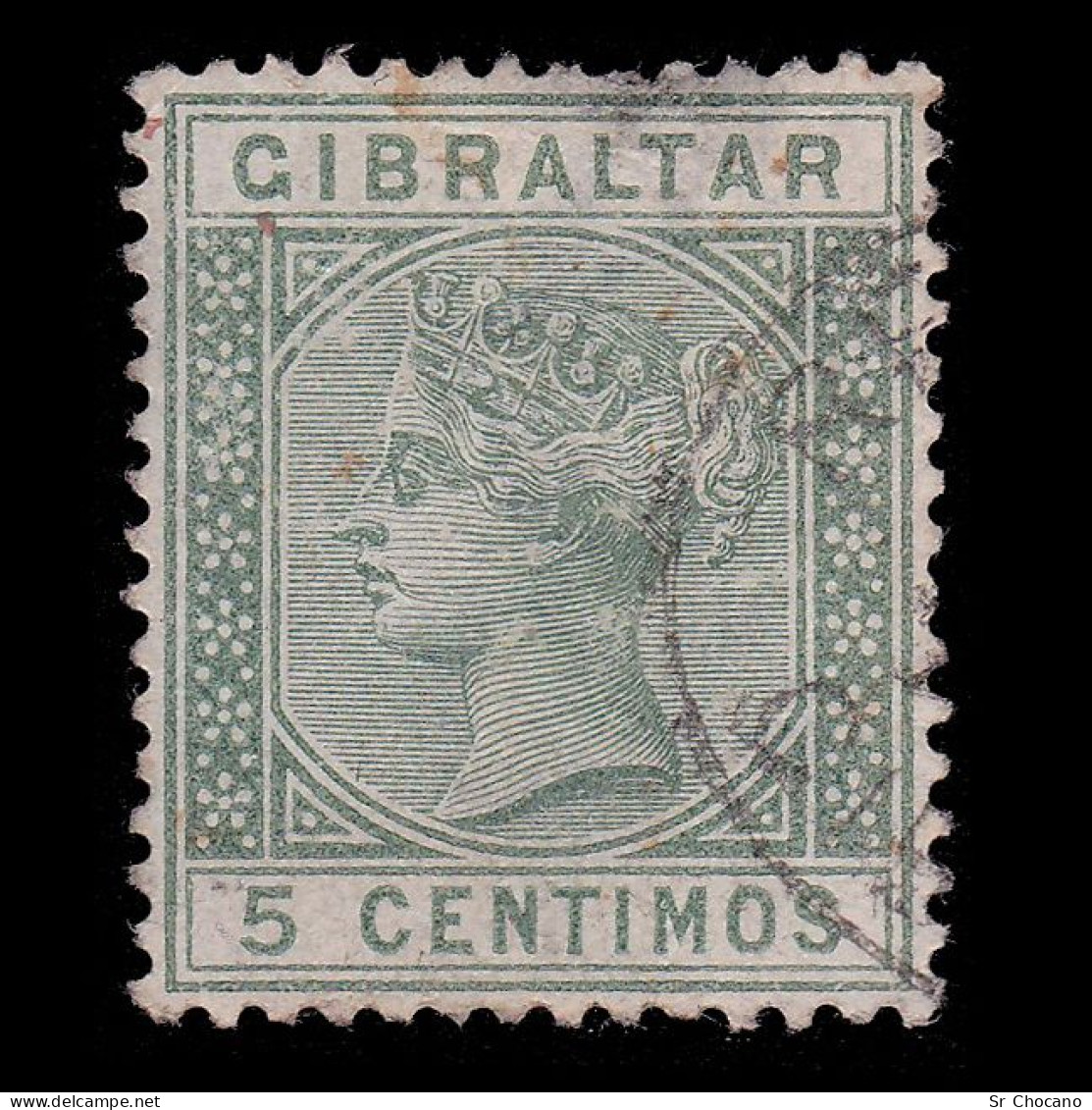 GIBRALTAR STAMP.1889.QV.5c.SG 22.USED.Crown CA. - Gibraltar