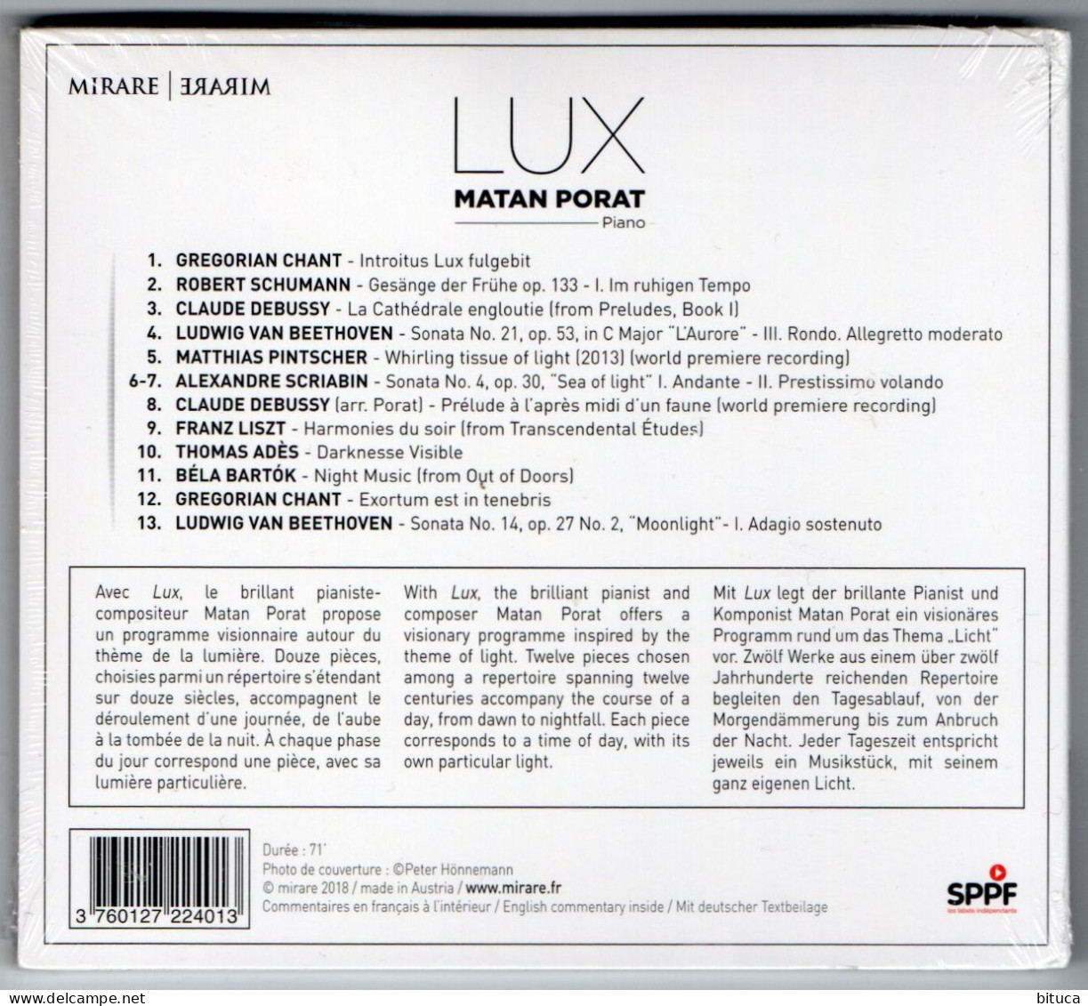 CD Neuf Sous Blister 13 Titres Matan Porat ‎– Lux - Classica
